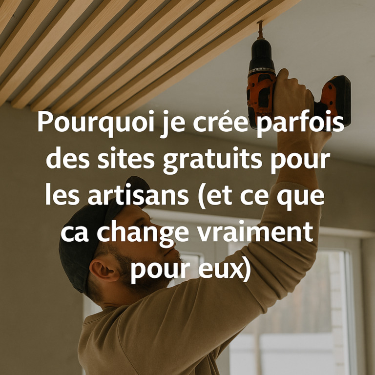 Lire la suite à propos de l’article Pourquoi je crée parfois des sites gratuits pour les artisans